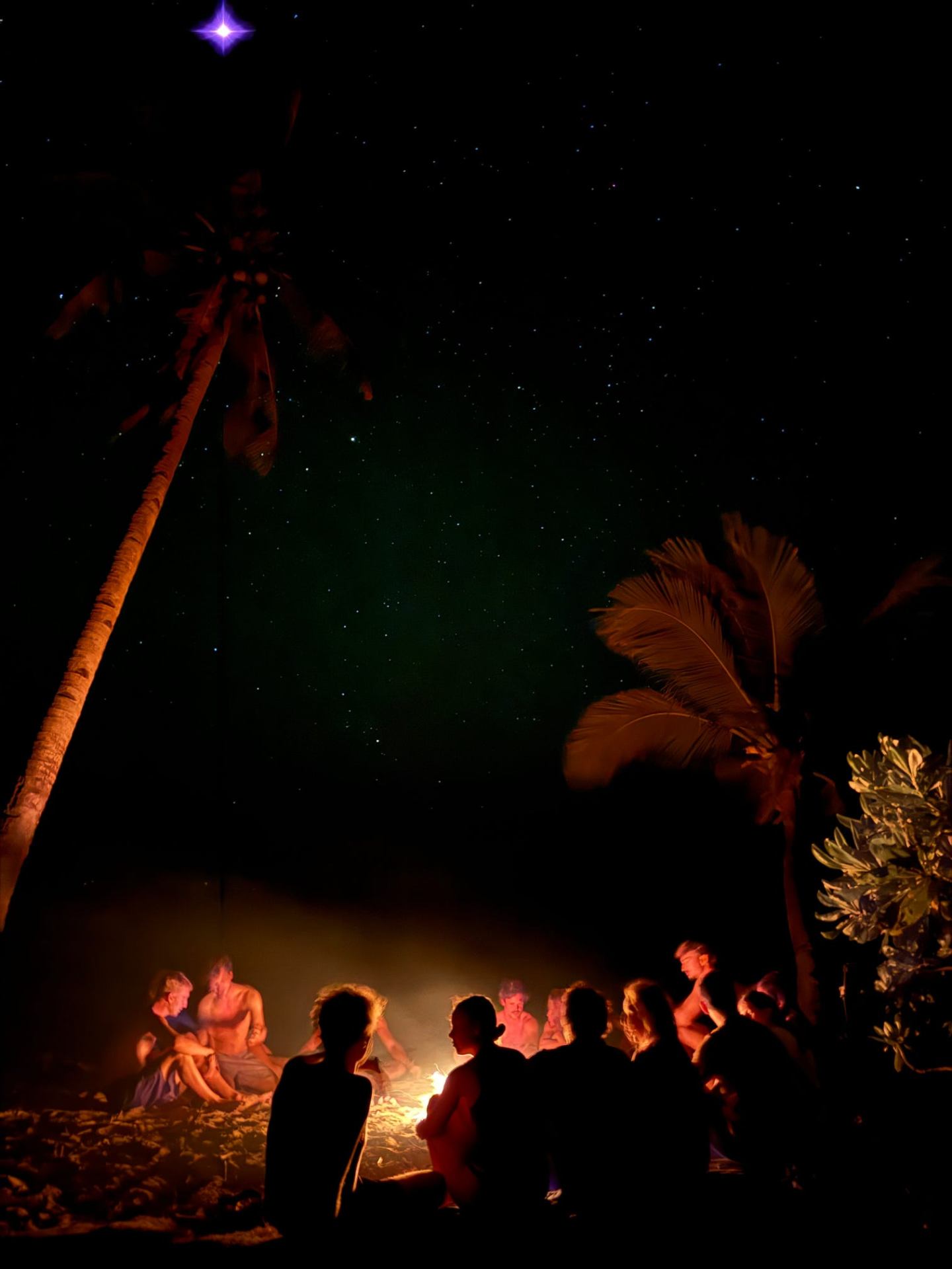 The bonfire under the stars, Juan & Lonely